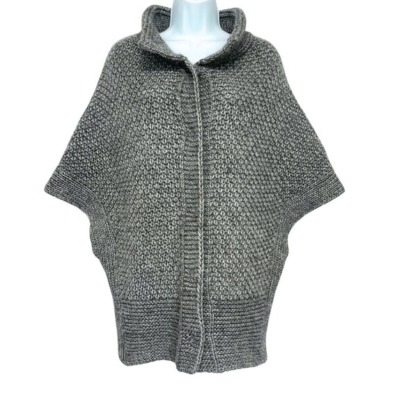 Elsamanda Anthropologie Cape Cardigan Sweater Womens S Chunky Alpaca Wool Poncho - Picture 1 of 12